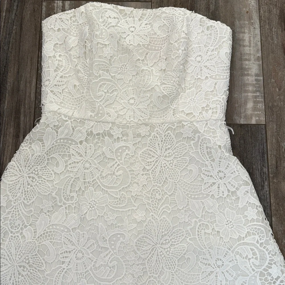 LILLY PULITZER Sienna white lace strapless dress - Picture 5 of 8
